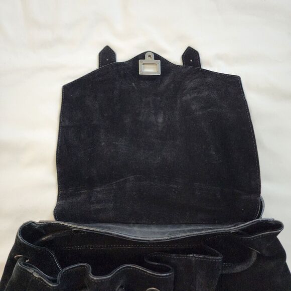 Proenza Schouler Black Suede Backpack Purse PS1 Large Made in Italy - Picture 6 of 16